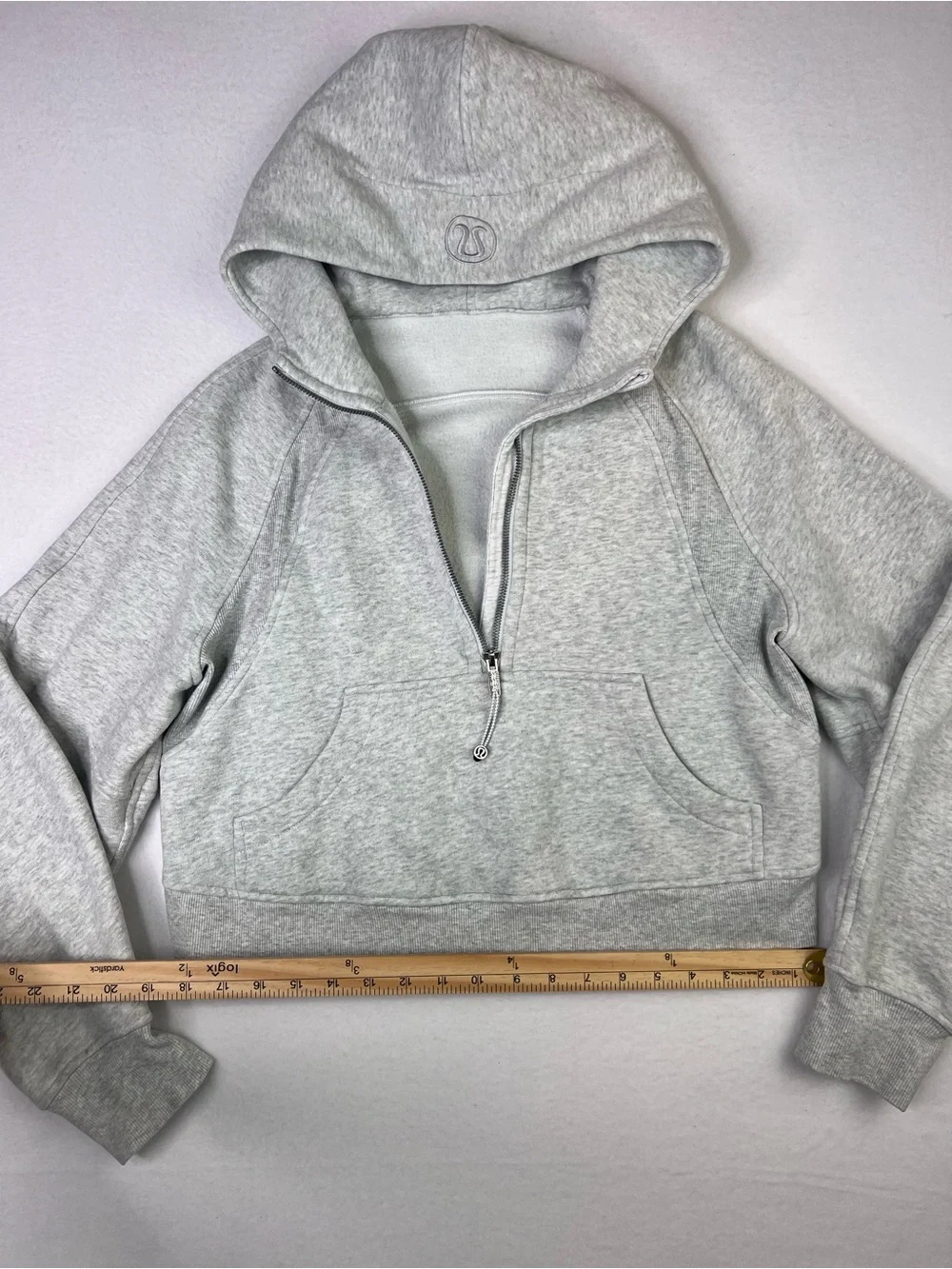 Lululemon Scuba Oversized Hoodie Heather Gray Half Zip Fleece Pullover XS/S